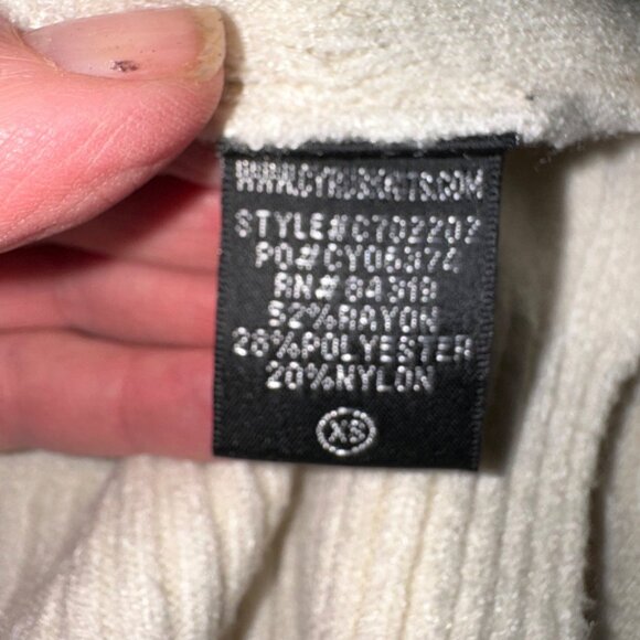 NWT Cyrus Soft Cream Cable Knit Turtleneck Sweater XS Classic Careerwear Money - Picture 7 of 12